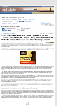 Forex Peace Army -  Santa Cruz Sentinel (Santa Cruz, CA) - Attracting Wealth